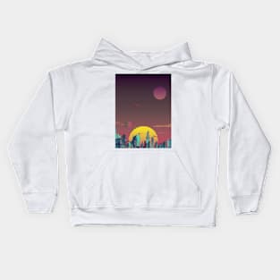 Neon Nights Vaporwave Aesthetic Kids Hoodie